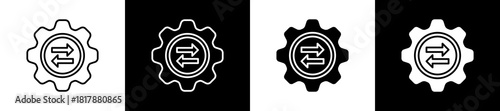 Update icon set in line and glyph style on black and white background