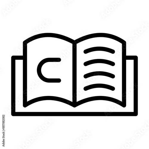 Book Rights Vector Line Icon Design
