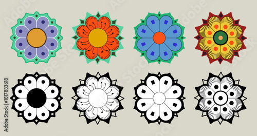 Pattern of Lotus Flowers in Traditional Korean Art