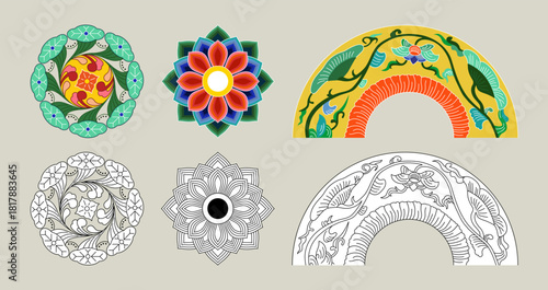 Pattern of Lotus Flowers in Traditional Korean Art