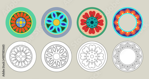 Pattern of Lotus Flowers in Traditional Korean Art