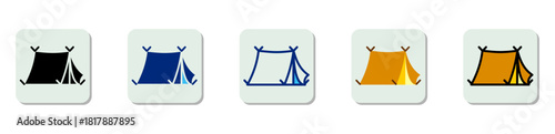 Tent Icon Multi Style Vector Illustration