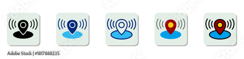 Gps Icon Multi Style Vector Illustration