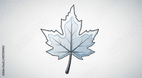 Elegant maple leaf illustration, perfect for autumn designs, nature themes, or Canadian symbols, ideal for educational resources and creative projects