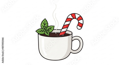 Celebrate cozy Christmas warmth with a delicious peppermint mocha, perfect for holiday cheer and festive designs with a touch of minty freshness