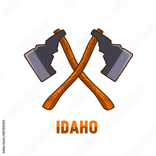 Idaho Axe Lumberjack Design Perfect for Print, Apparel, etc