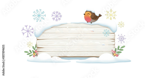 christmas greeting card with bird