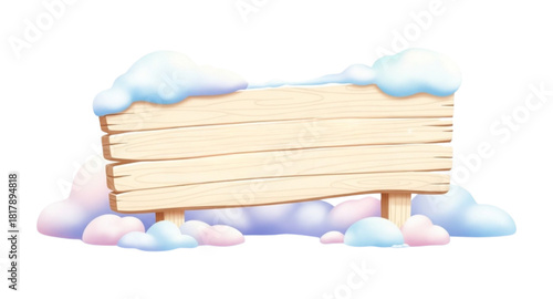 wooden sign on a white background