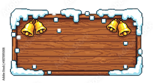 Signboard with pixel style 