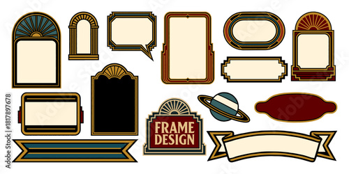アールデコ調フレーム素材セット、Art Deco Style Frame Collection、