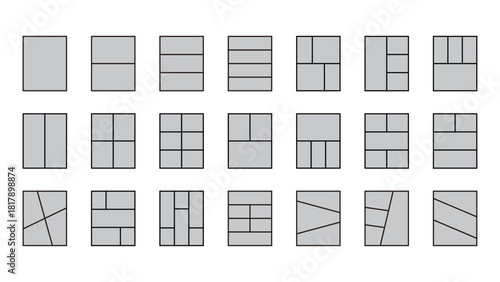 Simple photo frame collage vector set collection