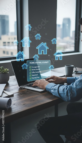 Real estate management, Professional analyzing property checklist using digital technology. Investment strategies, housing insurance, commercial enterprises, real estate opportunities. Real Estate