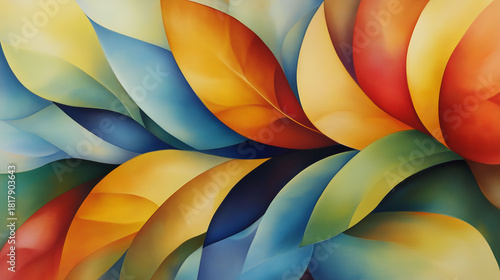 Vibrant Abstract Swirls of Color Creating a Dynamic and Flowing Composition