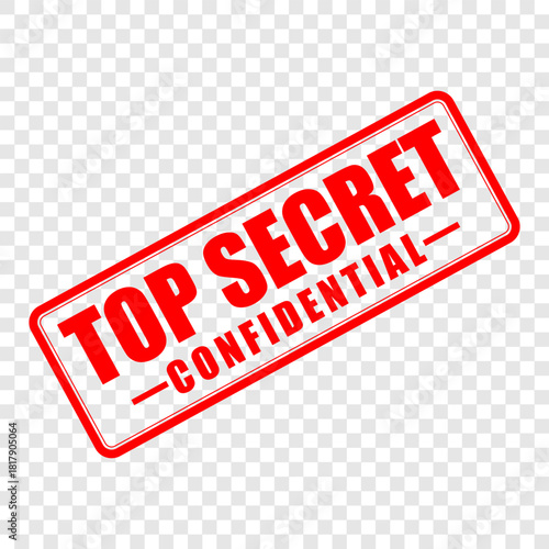 Top Secret, red stamp vector