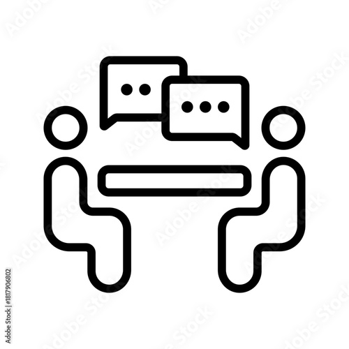
Lineart icon two people meeting discussion team collaboration.
