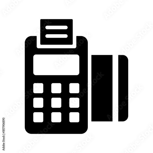 Flat icon POS machine retail terminal payment transaction commerce.
