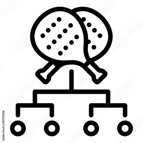 padel tournament outline icon for match, bracket, competition