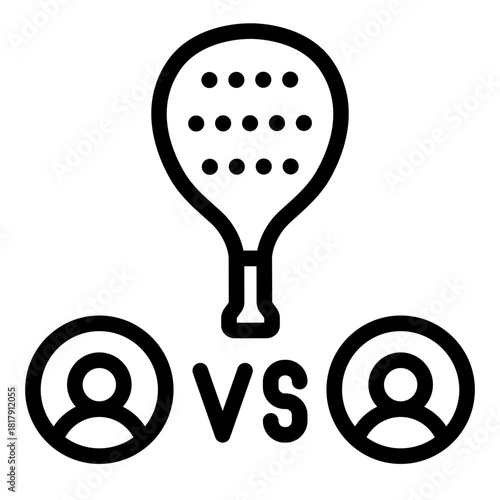 padel match outline icon for player, game, competition