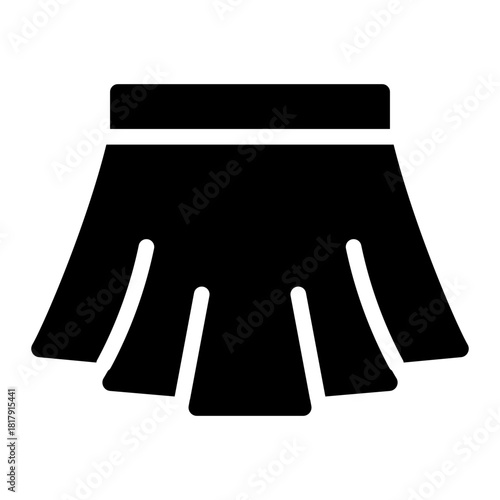 Sporty skirt glyph icon for padel outfit, sport, clothing