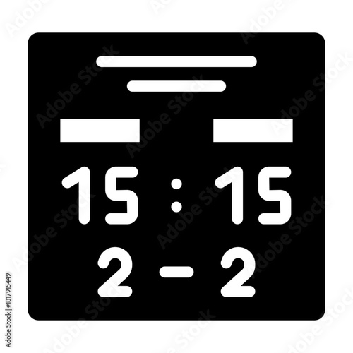 scoreboard glyph icon for score, match, padel