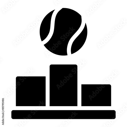 podium glyph icon for sport winner, padel match, award
