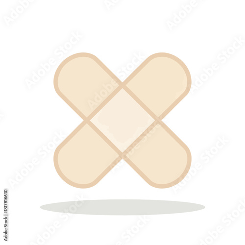 Flat 2D pastel icon of a single medical bandage symbol expressing healing, humanitarian care, and emergency relief on a clean white background.