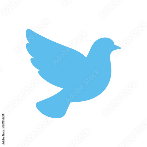 Pastel 2D flat icon of a single peace dove symbol representing humanitarian unity, global compassion, and hopeful coexistence.