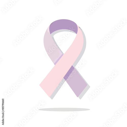 Pastel 2D flat icon of a single awareness ribbon symbol representing humanitarian causes, support, and global compassion.
