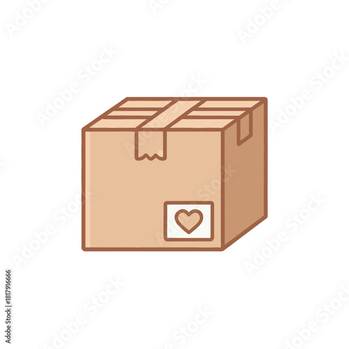 High quality 2D flat icon of a single humanitarian relief package symbol representing emergency support and community aid.