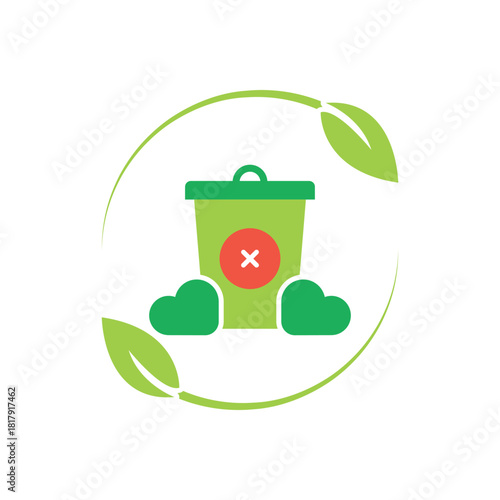 Colorful icon for zero waste business