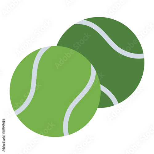 padel ball flat icon for match, game, court