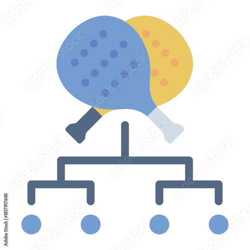 padel tournament flat icon for match, bracket, competition