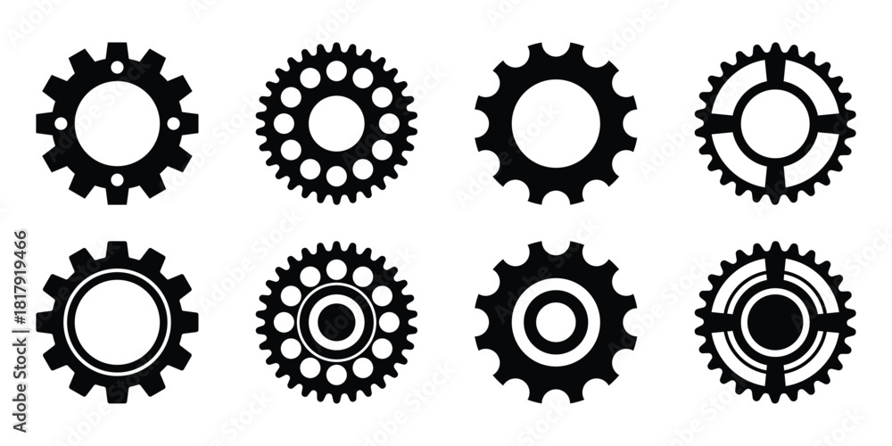 Obraz premium Simple gear icon set