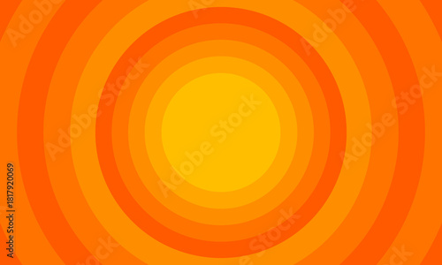 Abstract right vector background with concentric circles in yellow to orange gradient, radiating from the center like a sunburst for a warm, energetic, modern