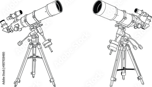 Powerful scientific instrument featuring a large telescope on a stable tripod ready for celestial exploration