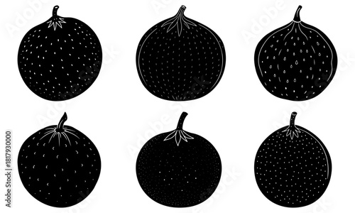 Strawberry sweet summer fruit in silhouette style, perfect for healthy living designs, fresh food concepts, and vibrant culinary projects