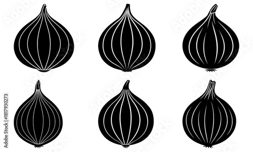 Elegant onion set for culinary designs, fresh produce graphics, or farm-to-table marketing, a simple organic food concept with natural flavor and vegetarian appeal
