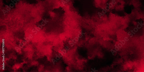 Red grunge textured wall background. Red powder explosion cloud on black background. Luxury cosmic red marble tails stone grunge in dark. design with technological cyberspace background. 