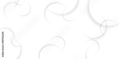 Abstract background with circle white abstract geometric background with soft light white paper circles in Modern design background for report and project presentation.