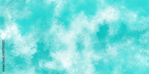 Blue sky with white clouds Abstract nature background of romantic summer. Sunny sky blue light watercolor aquarelle painting brush effect. puffy clouds in bright blue sky in day sunlight.><