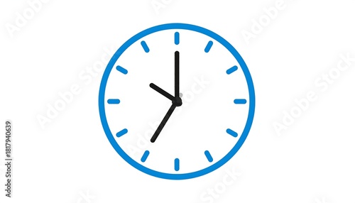 Free Download Clock face showing the time as ten minutes to seven. - GFXLoad