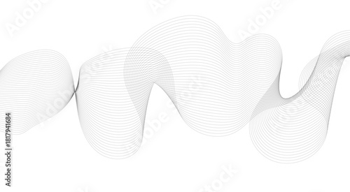 Abstract wave element for design. Digital frequency track equalizer. Stylized line art background. Vector illustration. Wave with lines created using blend tool.
