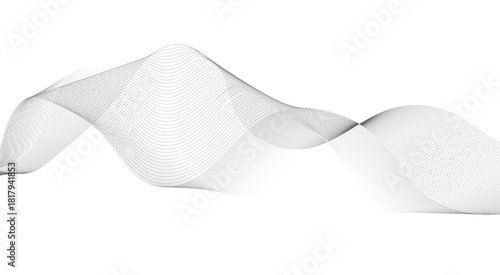 Abstract grey wave line background on a white background. Abstract vector gradient background with grey wavy lines.