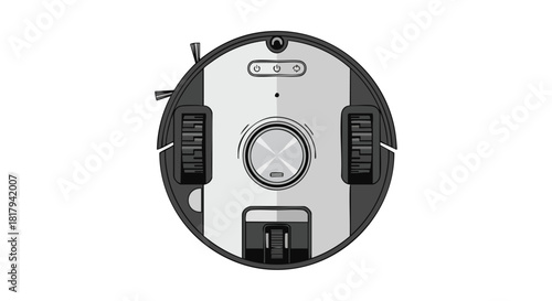 Modern Robot Vacuum Cleaner Isolated on White Background for Home Cleaning and Automation