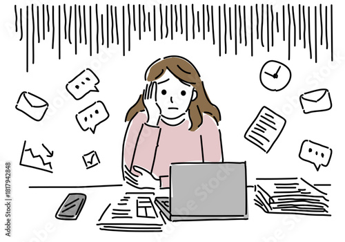 仕事や家事のストレスに悩む女性