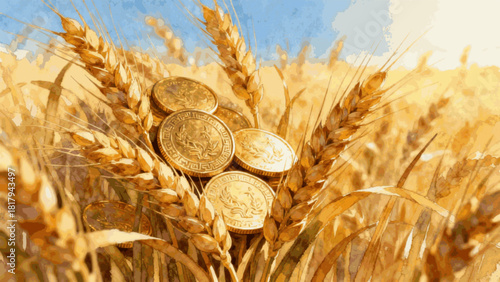 Bountiful Harvest Harvest of Prosperity isolated watercolor vector illustration svg