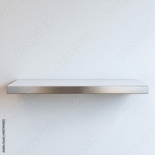 Wallpaper Mural Minimalist floating shelf on white wall for modern interior design. Torontodigital.ca