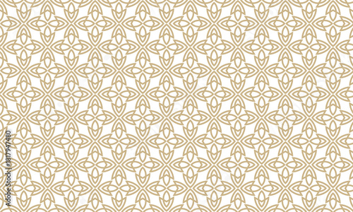 Elegant Geometric Pattern with Intricate Floral Motifs.