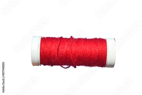 Bild auf Leinwand red spool of thread on white spool transparent png