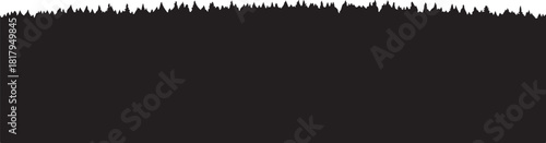 Forest silhouette line graphic element, trees against clear sky